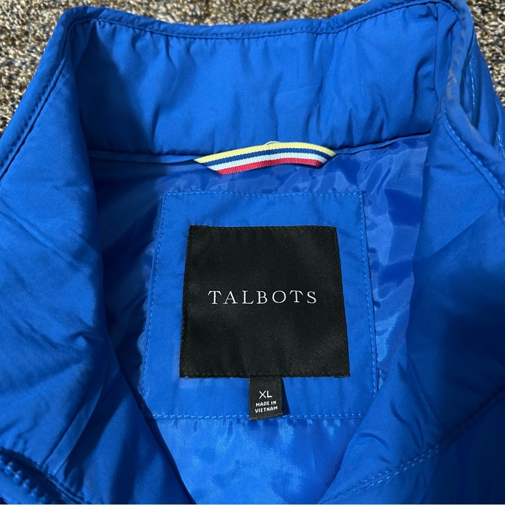 Talbots women’s XL blue quilted puffer vest fall winter outdoor layering - Picture 5 of 9